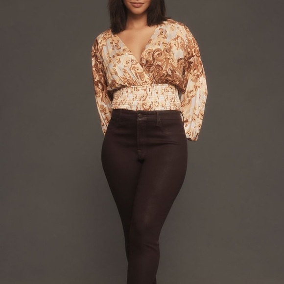 Anthropologie Tiny Valentina Long-Sleeve Printed Surplice Top - Picture 6 of 7